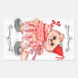 CAKE CAT 2 AutoCollant REKTANGLE 4,5 x 2,7 Zoll Rechteckiger Aufkleber