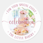 Cake Celebration für Ihre besondere Veranstaltung Runder Aufkleber (Vorderseite)
