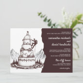 Cake Climbers Wedding Einladung (Stehend Vorderseite)