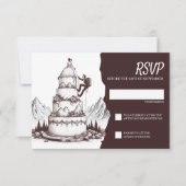 Cake Climbers Wedding RSVP Karte (Vorderseite)