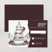 Cake Climbers Wedding RSVP Karte (Vorne/Hinten)