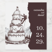 Cake Climbers Wedding Weinetikett (Einzelnes Label)