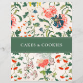Cake Cookie Recipio Index | Stilvoll floral | Grün (Rückseite)