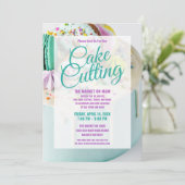 Cake Cutting Celebration | Firmenevent Einladung (Stehend Vorderseite)