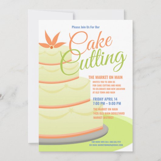 Cake Cutting Cutting Celebration| Firmenevent Einladung (Vorderseite)