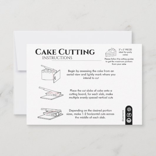 Cake Cutting Guide 2x2 Portionen Rund Servieren Dankeskarte (Vorderseite)