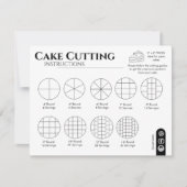 Cake Cutting Guide 2x2 Portionen Rund Servieren Mitteilungskarte (Vorderseite)
