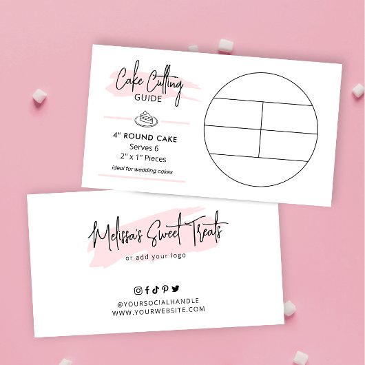 Cake Cutting Guide 4" Round Wedding Cake Portionen Begleitkarte