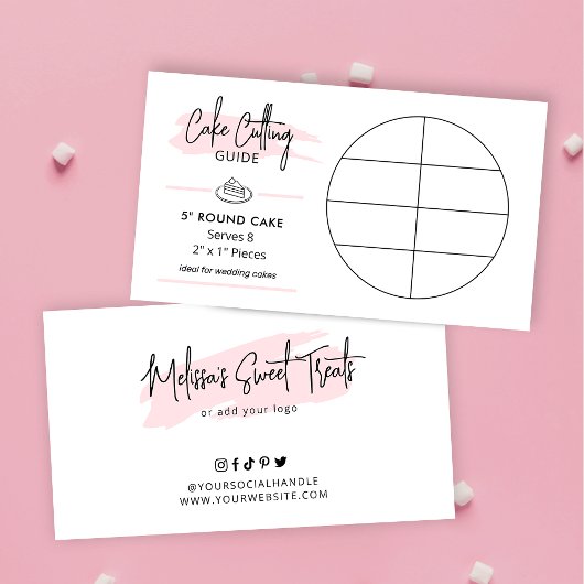 Cake Cutting Guide 5" Round Wedding Cake Portionen Begleitkarte