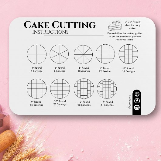 Cake Cutting Guide Runde Hochzeit einfach Mitteilungskarte