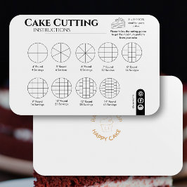 Cake Cutting Guide Runde Hochzeit einfach Mitteilungskarte
