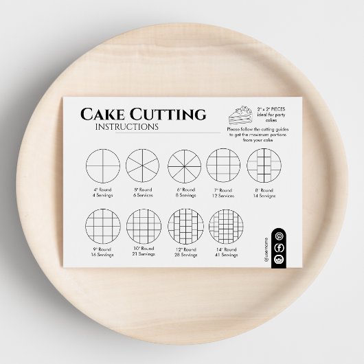 Cake Cutting Guide Runde Hochzeit einfach Mitteilungskarte