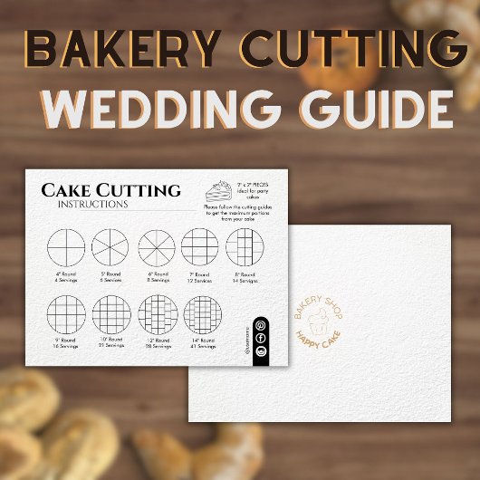 Cake Cutting Guide Runde Hochzeit einfach Mitteilungskarte