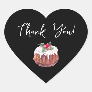 Cake Dankeschön-Label Herz-Aufkleber
