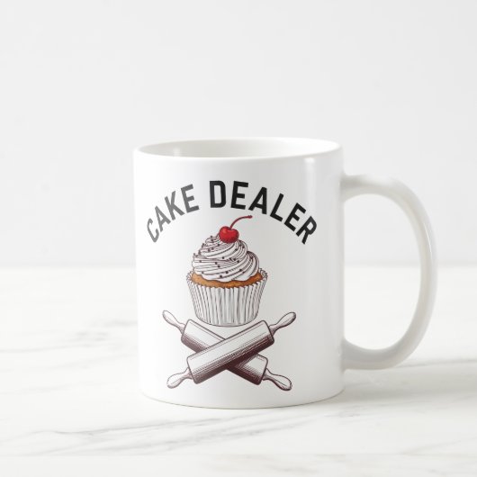 "Cake Dealer Cupcake Design | Benutzerdefiniertes  Kaffeetasse (Rechts)