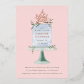 Cake Dessert Rosa Brautparty Folieneinladung (Vorderseite)