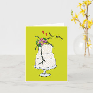 Cake Doodle Illustration Happy Birthday Card Karte