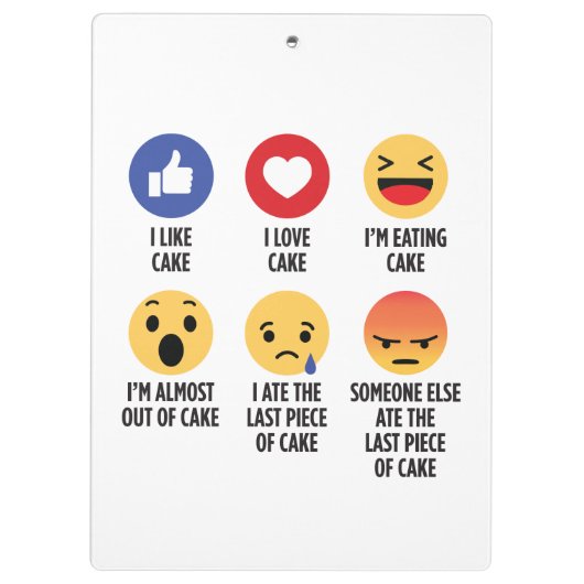 Cake Emoticons Klemmbrett (Rückseite)