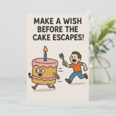 Cake Escape Chase Feiertagskarte (Stehend Vorderseite)