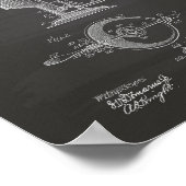 Cake Filling Device 1915 Patent Art Chalkboard Poster (Ecke)