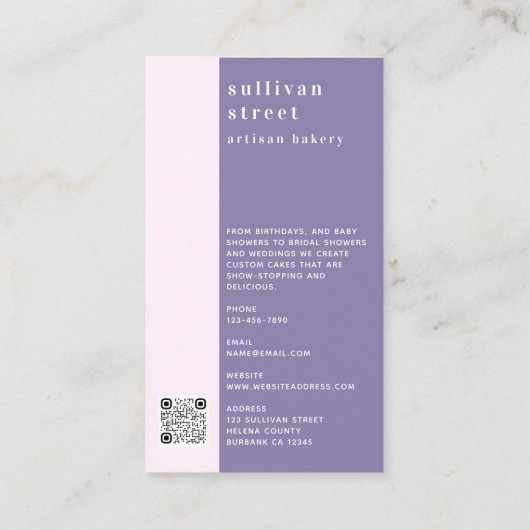 Cake Foto Artisan Bäckerei Visitenkarte (Rückseite)