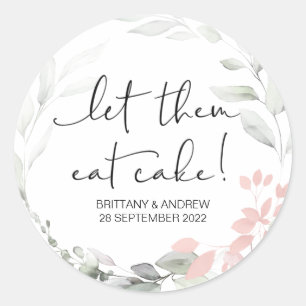 Cake Gastgeschenk Hochzeit Ließ sie essen Kuchen L Runder Aufkleber