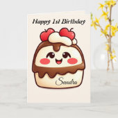 Cake Happy Birthday Karte (Gelbe Blume)