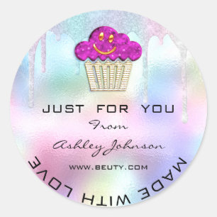 Cake Homemade Bakery Süßigkeiten Muffins Logo Rosa Runder Aufkleber