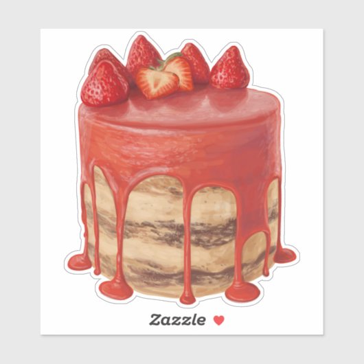 Cake Illustration Aufkleber (Blatt)