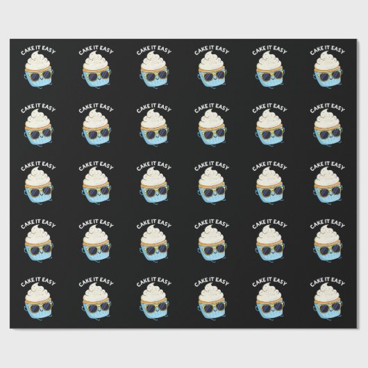 Cake It Easy Funny Cupcake Pub Dark BG Geschenkpapier (Flach)