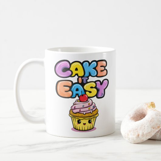 Cake it easy Funny Kawaii Cake Kaffeetasse (Mit Donut)
