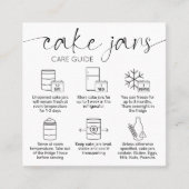 Cake Jar Care Anleitung Minimal Cake Bäckerei Quadratische Visitenkarte (Vorderseite)