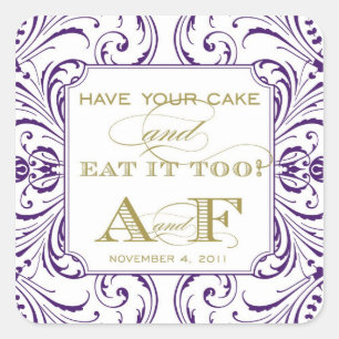 Cake Label für Ashlie Quadratischer Aufkleber