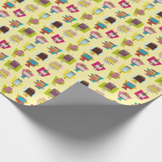 Cake Liebe: Gelb Geschenkpapier (Ecke)