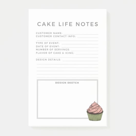 Cake Life Sticky Note Planner Post-it Klebezettel (Vorderseite)