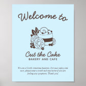 Cake Logo Bakery Covid Safety Willkommen Poster (Vorne)