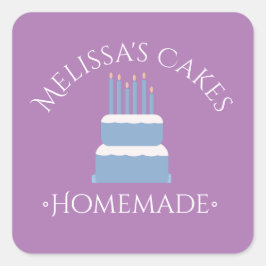 Cake Logo Blue Stickers hausgemachte Bäckerei