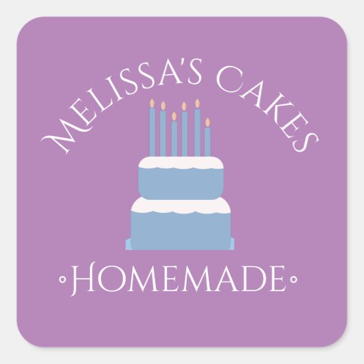 Cake Logo Blue Stickers hausgemachte Bäckerei (Vorderseite)