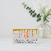 Cake Logo | Gold Tropfen Whisky Business Card Visitenkarte (Stehend Vorderseite)