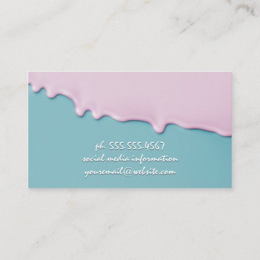 Cake Logo | Rollendes Button | ZUCKERGUSS Visitenkarte (Rückseite)