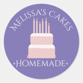 Cake Logo Rosa Aufkleber hausgemachte Bäckerei