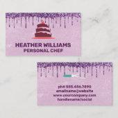 Cake Logo | Whisky | LILA GLITZER Visitenkarte (Vorne/Hinten)