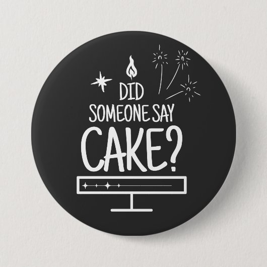 Cake Lover Quote Minimal White Typography Black Button (Vorderseite)