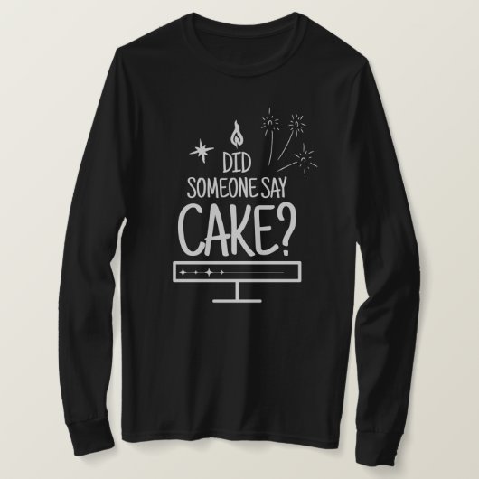 Cake Lover Quote Minimal White Typography Black T-Shirt (Design vorne)