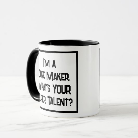 Cake Maker Super Talent. Zwei Tone-Kaffee-Tasse Tasse (Vorderseite Links)