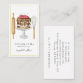 Cake Maker Wasserfarbe Backutensid Kuchen Visitenkarte (Vorne/Hinten)