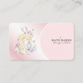 Cake Mixer Bäckerei Bloral Blush Pink Visitenkarte