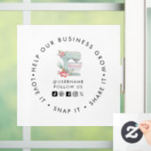 Cake Mixer Bäckerei Social Media folgen Fensterheb Fensteraufkleber (Zuhause)