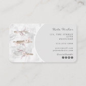 Cake Mixer Bakery Floral Marmor Gray Visitenkarte (Rückseite)