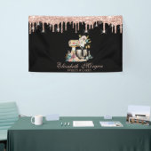 Cake Mixer Blume Rose Gold Tropfen Bäckerei Schwar Banner (Messeveranstaltung)